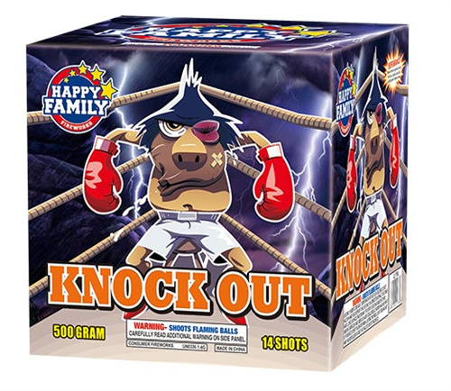 HAPPY FAMILY FIREWORKS 500GRAM JL1766 KNOCK OUT 14 shots CAKE FIREWORKS