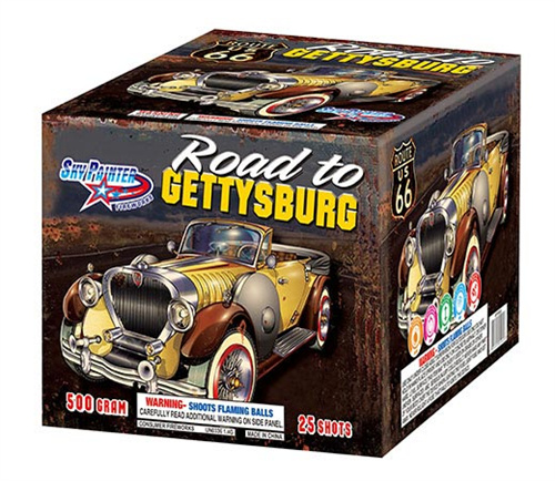 SKY PAINTER FIREWORKS 500GRAM SP5002 ROAD TO GETTYSBURG 25 shots CAKE FIREWORKS