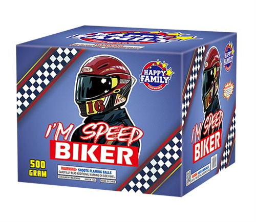 HAPPY FAMILY FIREWORKS 500GRAM JL1720 I'M SPEED BIKER 24 shots CAKE FIREWORKS