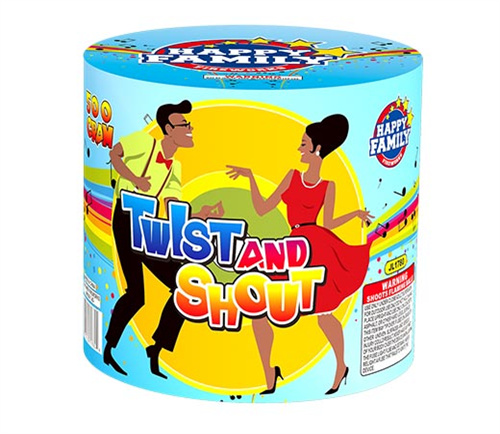 HAPPY FAMILY FIREWORKS 500GRAM JL1780 TWIST AND SHOUT 7 shots CAKE FIREWORKS