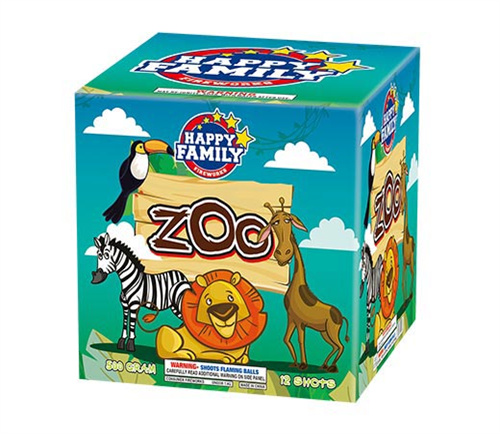 HAPPY FAMILY FIREWORKS 500GRAM JL2110 ZOO 12 shots CAKE FIREWORKS