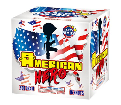 HAPPY FAMILY FIREWORKS 500GRAM JL2141 AMERICAN HERO 16shots cakes fireworks