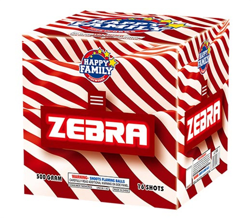 HAPPY FAMILY FIREWORKS 500GRAM JL1866 ZEBRA 16 shots CAKE FIREWORKS