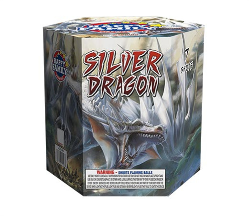 HAPPY FAMILY FIREWORKS 500GRAM JL2146 SILVER DRAGON 7 shots CAKE FIREWORKS