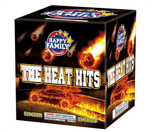 HAPPY FAMILY FIREWORKS 500GRAM HF3609B THE HEAT HITS 16 shots cakes fireworks