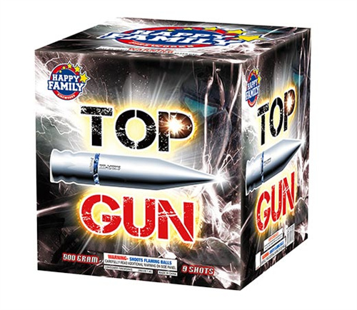 HAPPY FAMILY FIREWORKS 500GRAM JL1713B TOP GUN 9 shots CAKE FIREWORKS