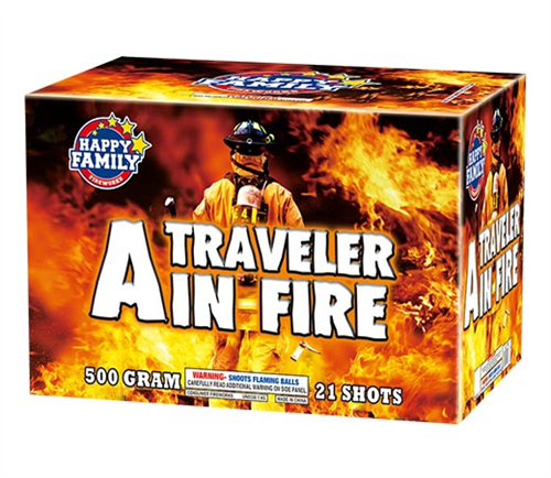 HAPPY FAMILY FIREWORKS 500GRAM JL1783 A TRAVELER IN FIRE 21 shots CAKE FIREWORKS