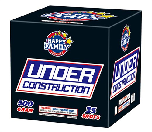 HAPPY FAMILY FIREWORKS 500GRAM JL1930 UNDER CONSTRUCTION 25 shots CAKE FIREWORKS