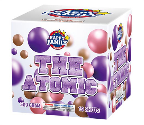 HAPPY FAMILY FIREWORKS 500GRAM JL1865 THE ATOMIC 19 shots CAKE FIREWORKS