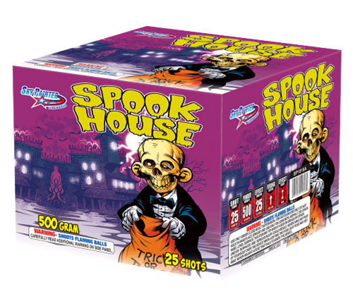 HAPPY FAMILY FIREWORKS 500GRAM SP1818A SPOOK HOUSE 25 shots CAKE FIREWORKS