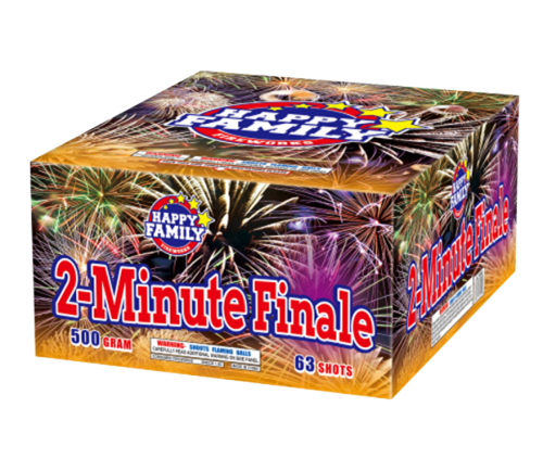 HAPPY FAMILY FIREWORKS 500GRAM JL21112 2-MINUTE FINALE 63 shotscakes fireworks