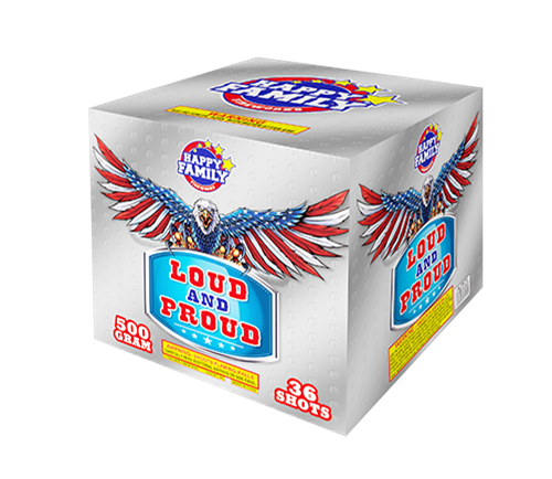 HAPPY FAMILY FIREWORKS 500GRAM JL21070 LOUD AND PROUD 36 shots CAKE FIREWORKS