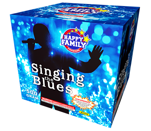 HAPPY FAMILY FIREWORKS 500GRAM JL1713 SINGING THE BLUES 9 shots CAKE FIREWORKS