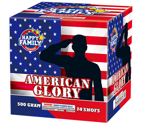 HAPPY FAMILY FIREWORKS 500GRAM JL2149 AMERICAN GLORY 14 shots CAKE FIREWORKS