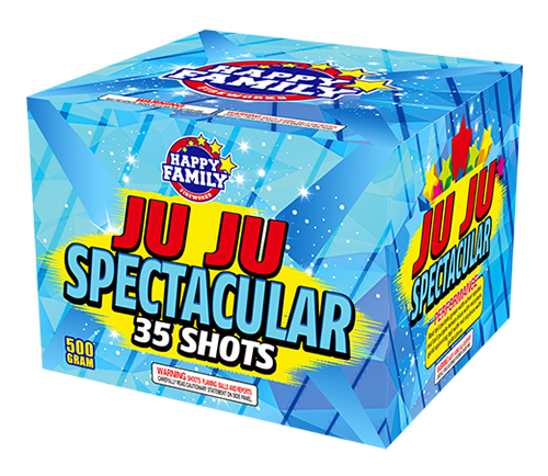 HAPPY FAMILY FIREWORKS 500GRAM JL522051A JU JU SPECTACULAR 35 shots CAKE FIREWORKS