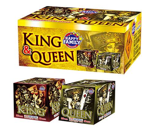 HAPPY FAMILY FIREWORKS 500GRAM JL522066 KING & QUEEN 56shotsL+R CAKE FIREWORKS