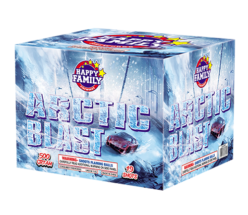 HAPPY FAMILY FIREWORKS 500GRAM JL522031 ARCTIC BLAST 19 shots CAKE FIREWORKS