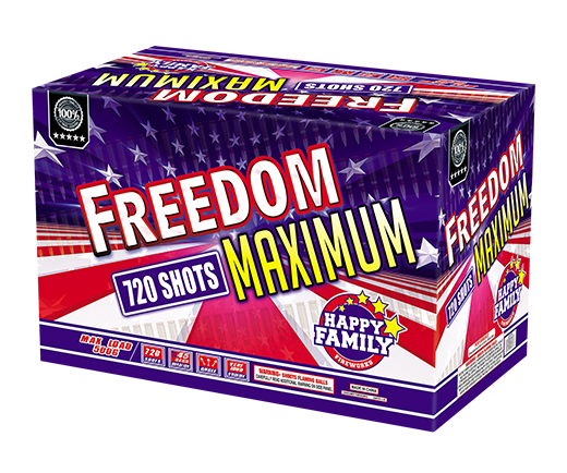 HAPPY FAMILY FIREWORKS ROMAN CANDLE JL522042 FREEDOM MAXIMUM 720 shots CANDLE FIREWORKS