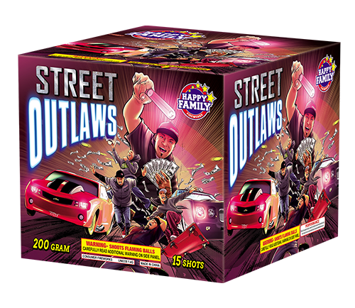 HAPPY FAMILY FIREWORKS 200GRAM JL222013 STREET OUTLAWS 15 shots CAKE FIREWORKS