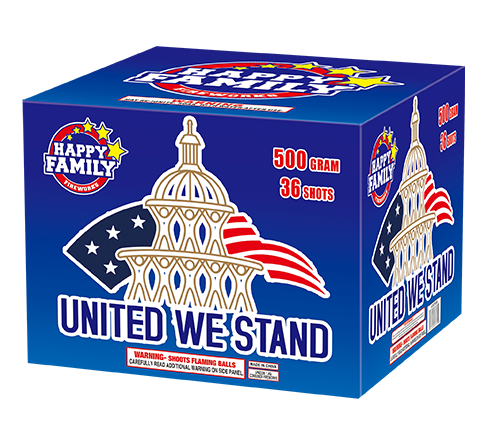 HAPPY FAMILY FIREWORKS 500GRAM JL522026B UNITED WE STAND 36 shots CAKE FIREWORKS