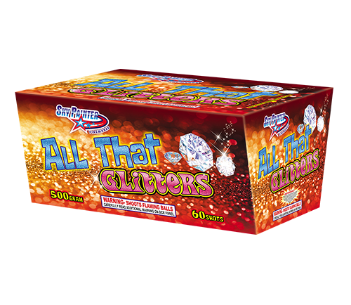 SKY PAINTER FIREWORKS 500GRAM CAKE SP52241 ALL THAT GLITTERS 60 shots CAKE FIREWORKS