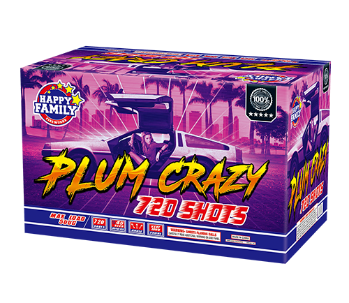 HAPPY FAMILY FIREWORKS ROMAN CANDLE JL522043 PLUM CRAZY 720 shots FIREWORKS