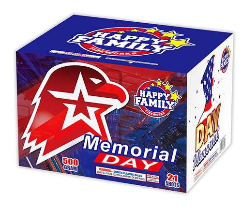 HAPPY FAMILY FIREWORKS 500GRAM JL522034B MEMORIAL DAY 21 shots CAKE FIREWORKS