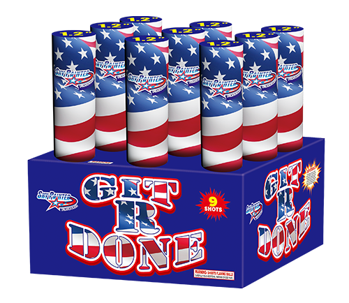 SKY PAINTER FIREWORKS 500GRAM CAKE SP52269 GET READY DONE 9 shots CAKE FIREWORKS