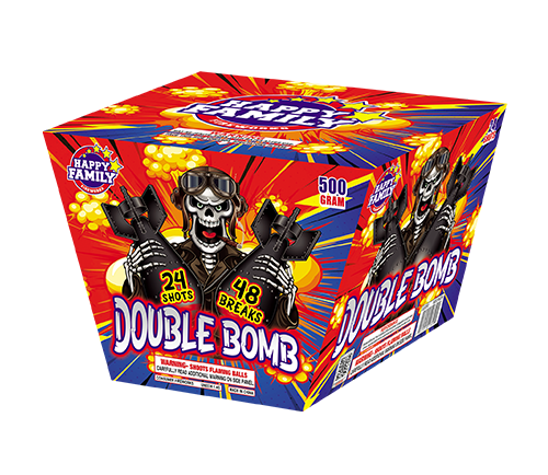 HAPPY FAMILY FIREWORKS 500GRAM JL522012 DOUBLE BOMB 24 shots CAKE FIREWORKS