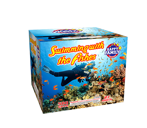 HAPPY FAMILY FIREWORKS 500GRAM JL522027 SWIMMING WITH THE FISHES 27shots CAKE FIREWORKS