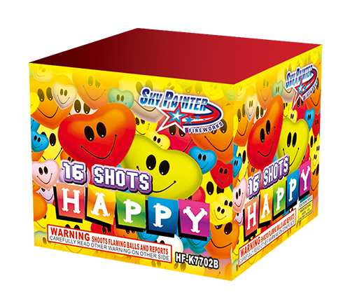 SKY PAINTER FIREWORKS 200GRAM HF-K7702B 16 SHOTS HAPPY CAKE FIREWORKS