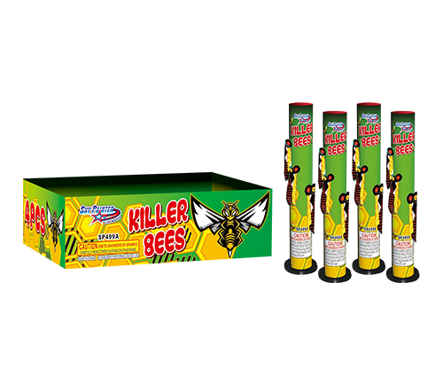 SKY PAINTER FIREWORKS NOVELTY SP499A KILLER BEES 7 shots NOVELTY FIREWORKS