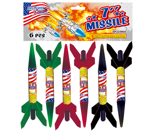 SKY PAINTER FIREWORKS ROCKET SP22290X 7" MISSILE ROCKET FIREWORKS