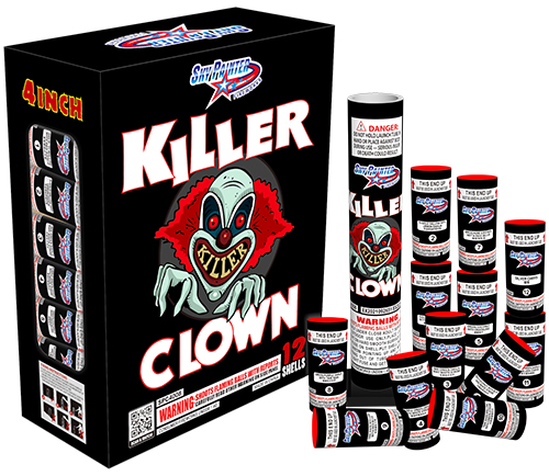 SKY PAINTER FIREWORKS CANISTER SHELL SPC4008 KILLER CLOWN FIREWORKS